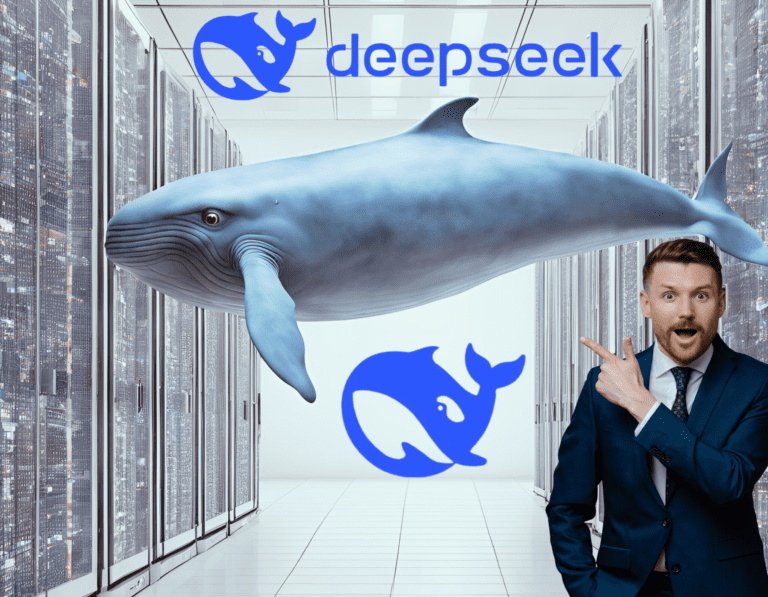Ilustración del modelo DeepSeek ejecutándose en un servidor propio