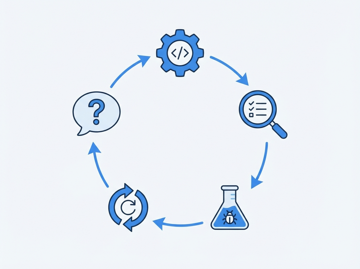 Ciclo de trabajo para vibe coding: iterar con revisión y tests